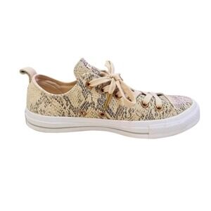 Converse All Star Women's Size 8 Low‎ Top Sneakers Beige Snake Print